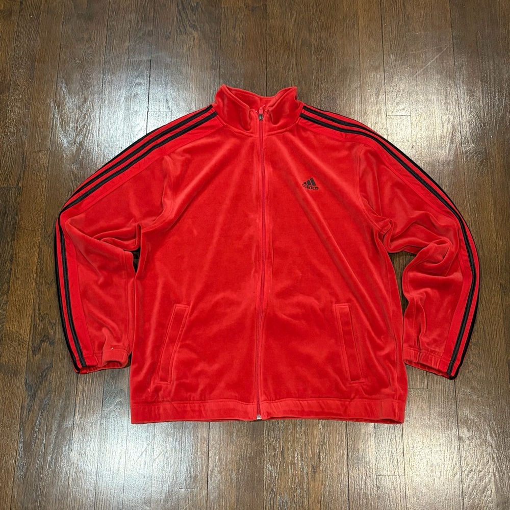 Retro Adidas Suede Red Zip Up